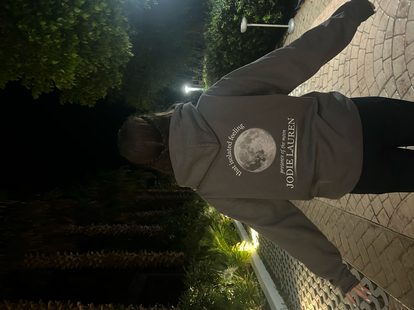TIF Hoodie (black/dark grey) front + back (SHIP FROM UK)