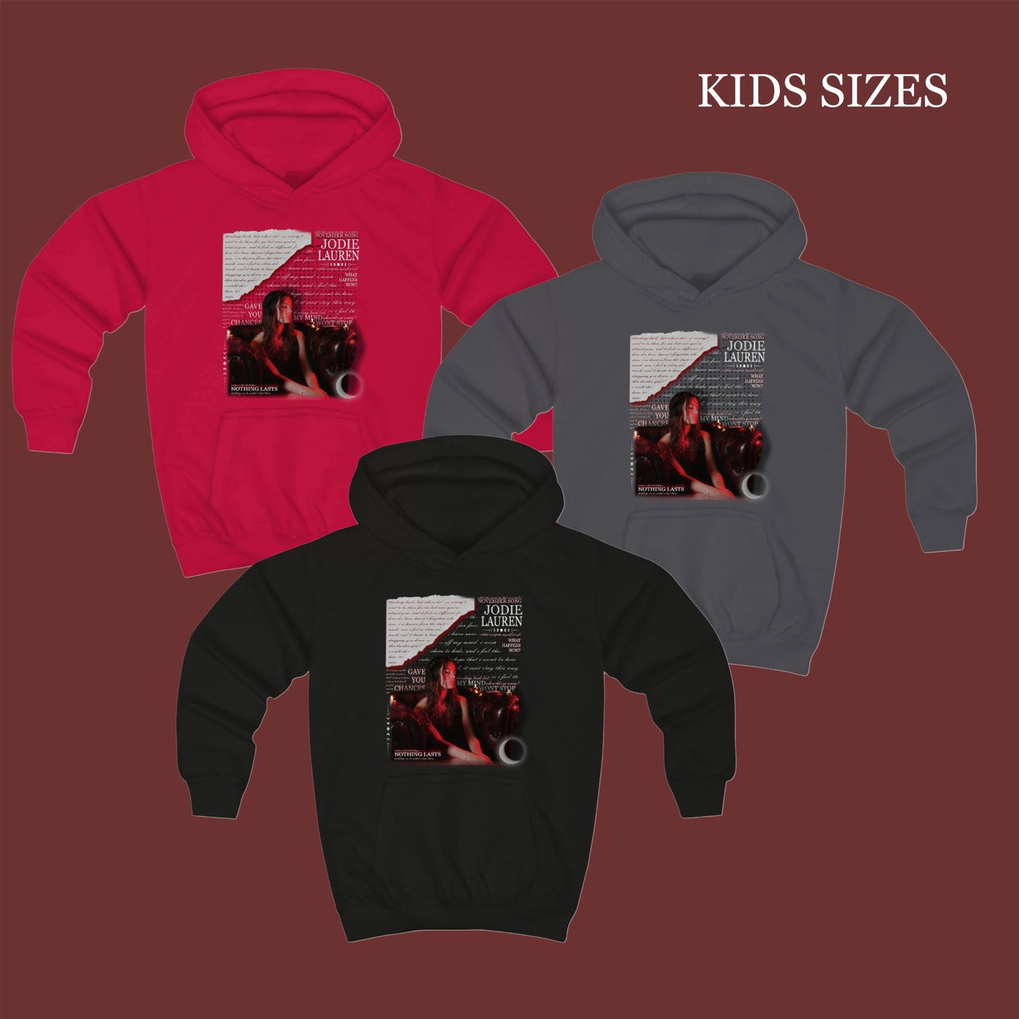 (1) Youth Jodie Lauren EP Hoodie - red/black/dark grey