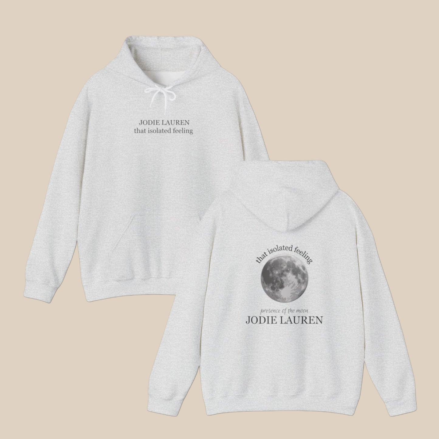 TIF HOODIE (white/light grey) front + back (SHIP FROM UK)