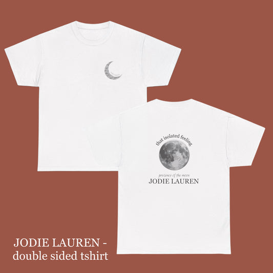 DOUBLE SIDED TSHIRT Jodie Lauren Moon (white or light grey) (SHIP FROM USA)