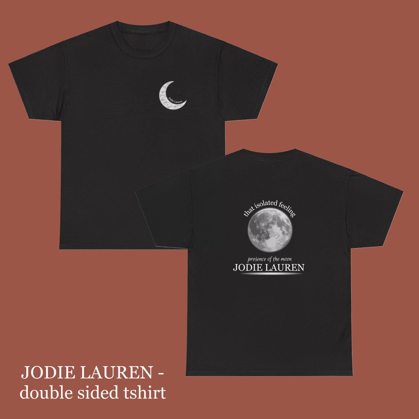 DOUBLE SIDED TSHIRT Jodie Lauren and Moon (black/dark grey) (SHIP FROM USA)