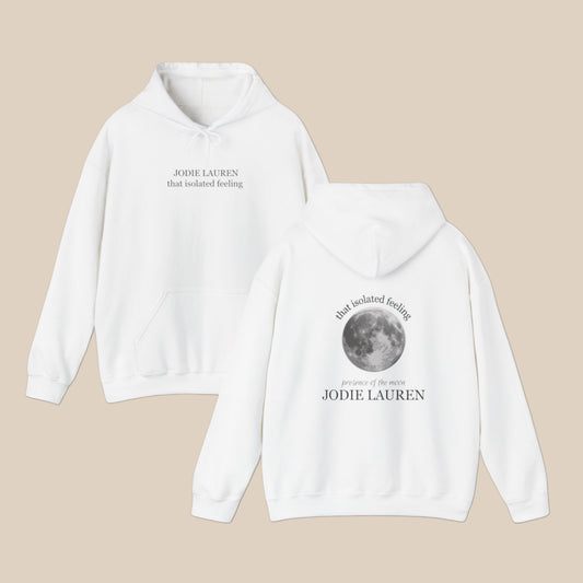 TIF HOODIE (white/light grey) front + back  (SHIP FROM USA)