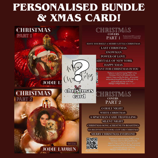 4 XMAS BUNDLE - 2 personalised cds & Xmas Card