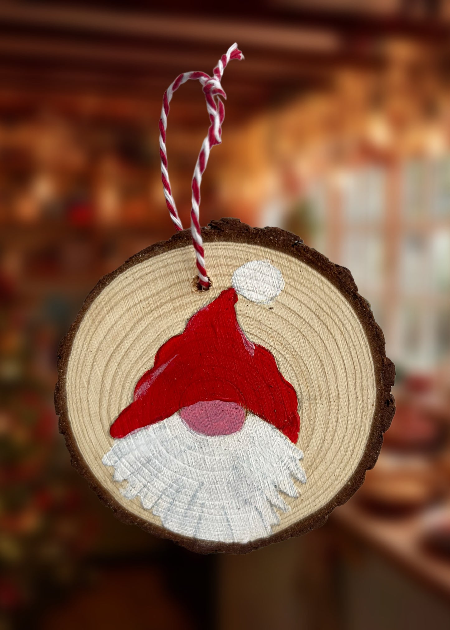 WOODEN HANGING ORNAMENT - Santa