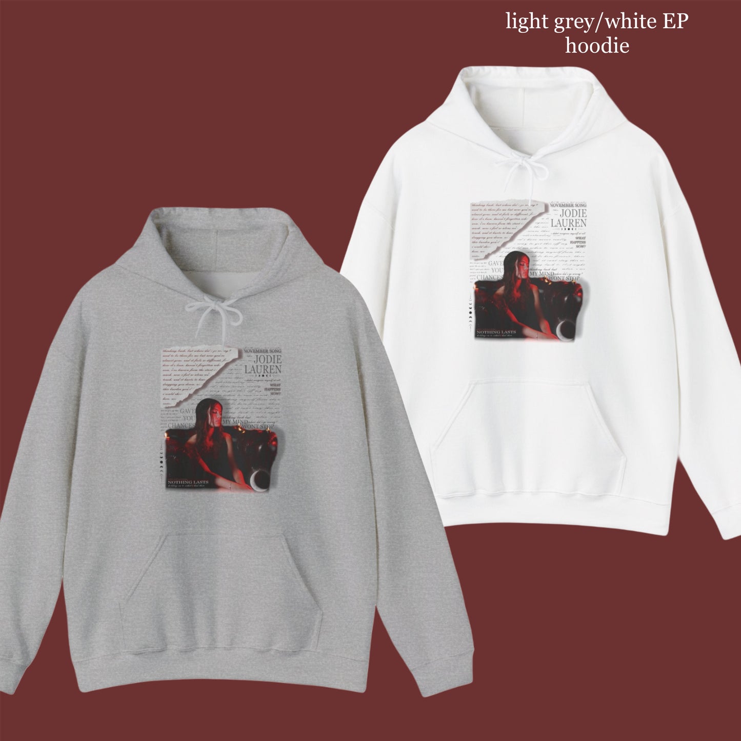 (UK) Jodie Lauren EP HOODIE - white/grey