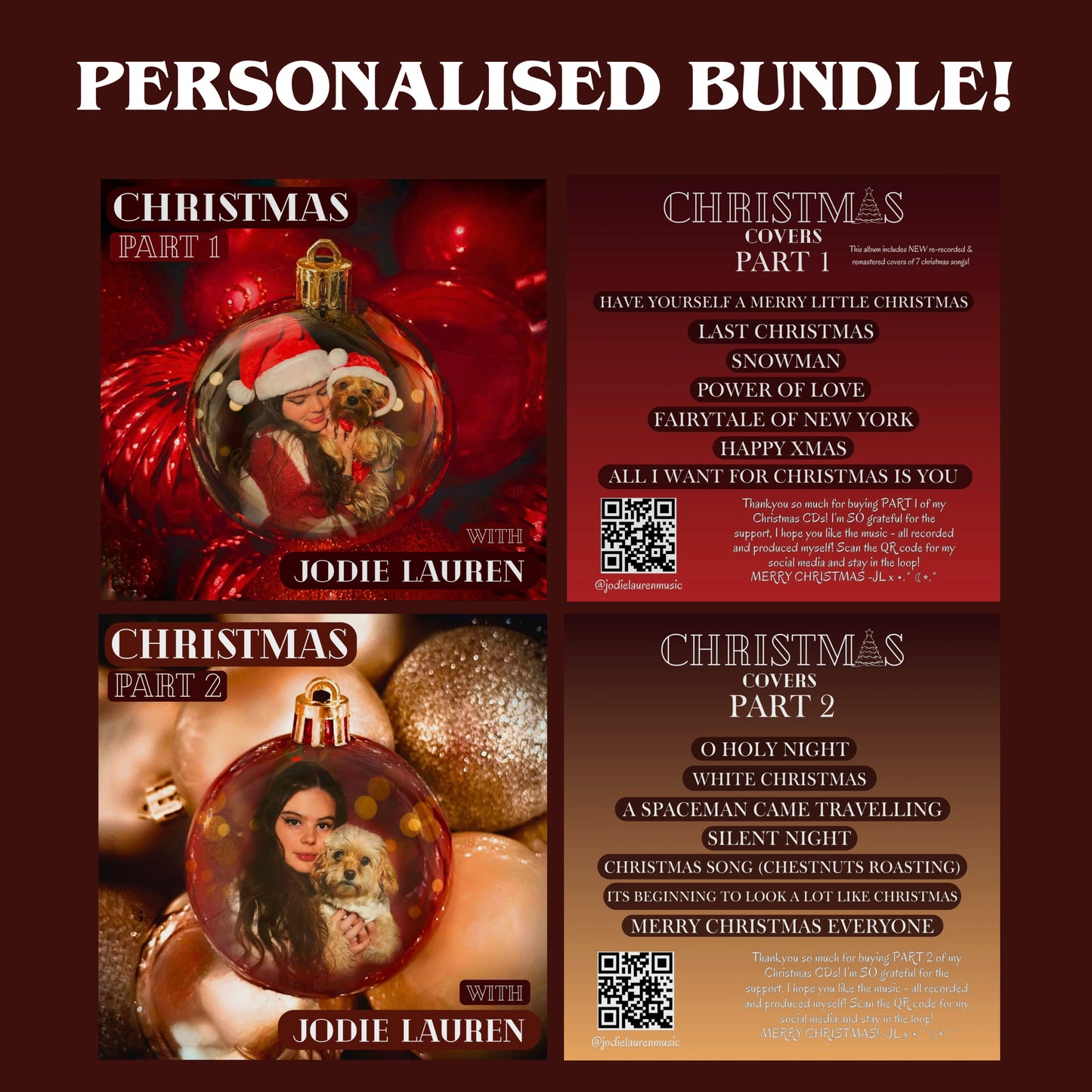 3 XMAS BUNDLE - 2 personalised cds